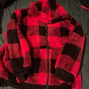 Red and Black Plaid Jacket